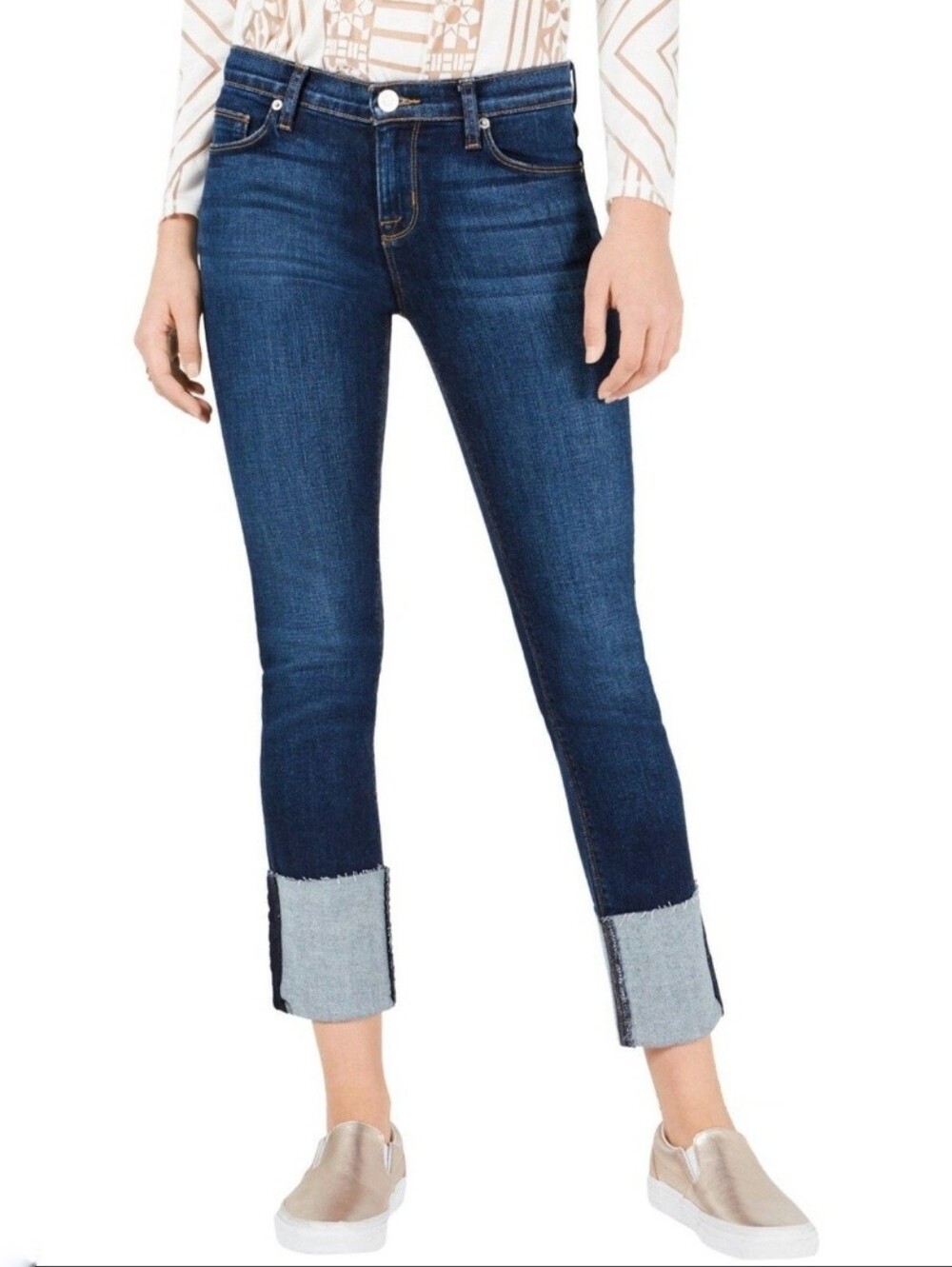 NWT Hudson Tally Deep Cuff Crop Skinny Jeans Size 24
